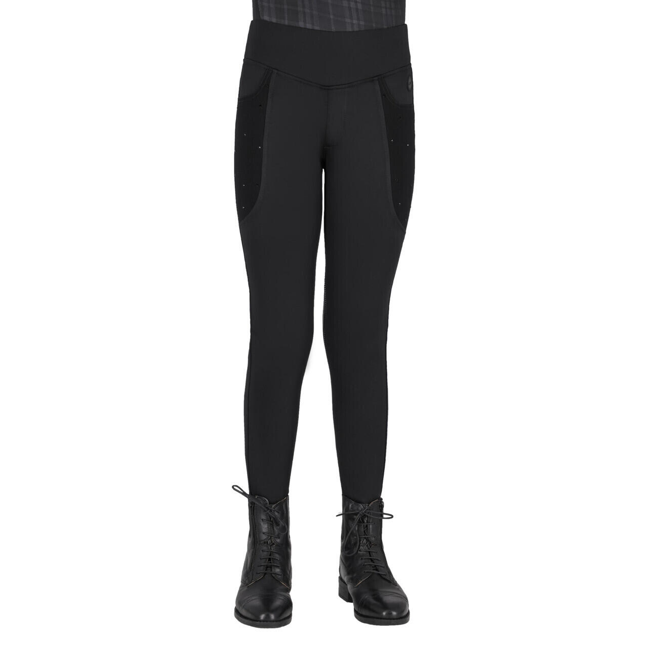 QHP Girls' full grip riding leggings QHP Zahra