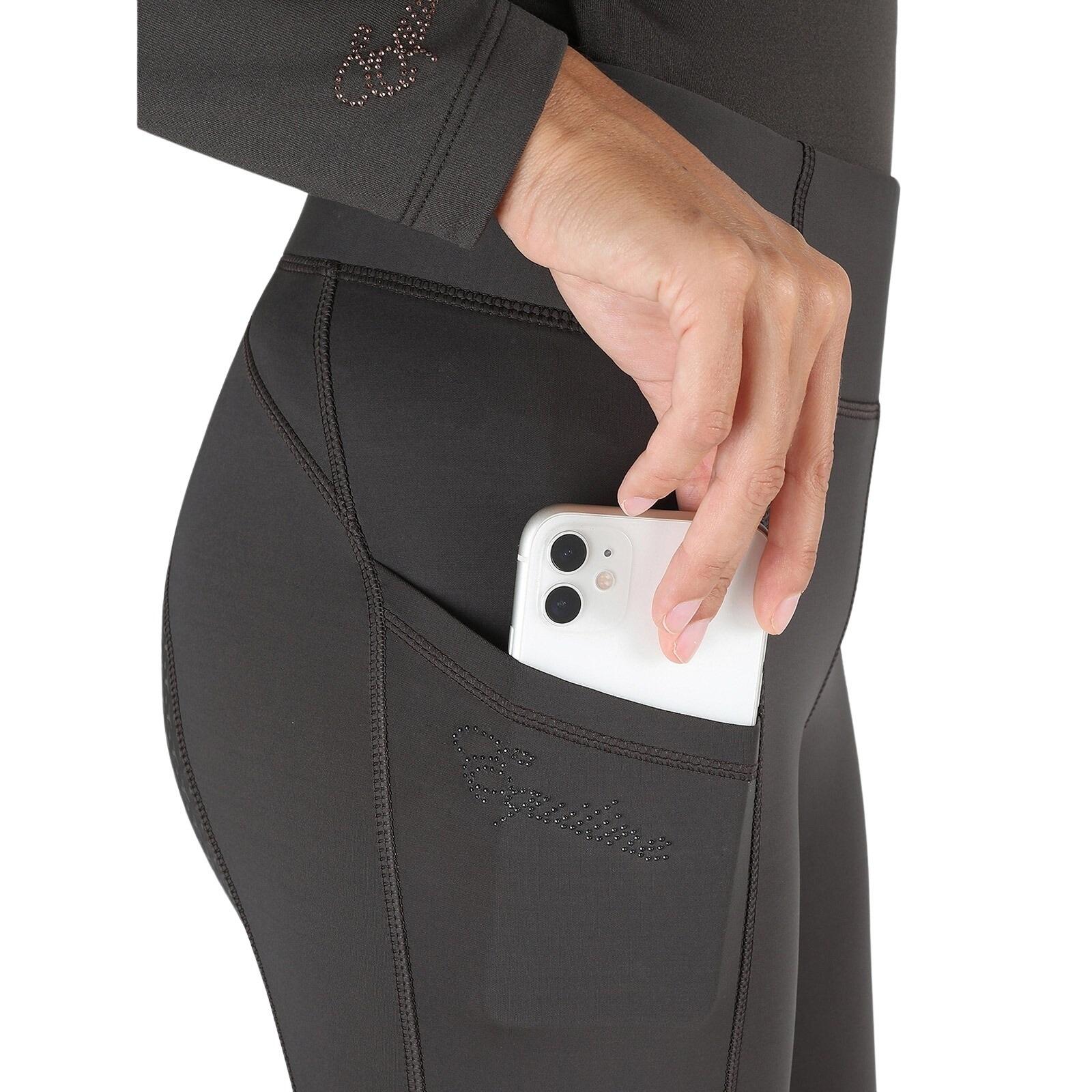 Legging équitation taille haute mid grip femme Equiline Edanaekh 4/5
