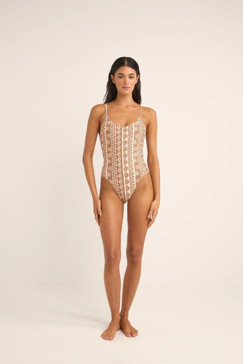 Traje de banho Rhythm modelo 0125SWOP06-BRO para mulheres 4/6