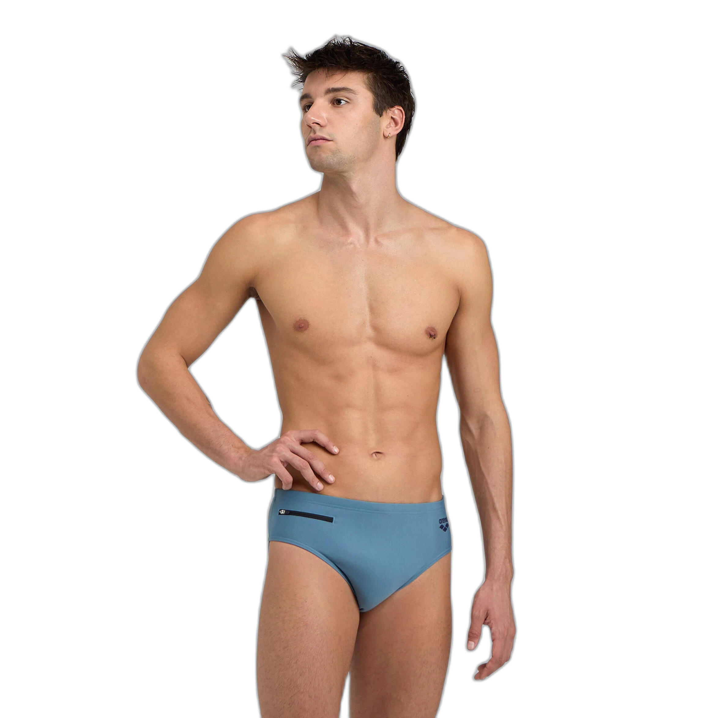 American Trends Pantaloncini Da Bagno Uomo Con Fodera A Compressione E Tasche, Grigio Taglia M