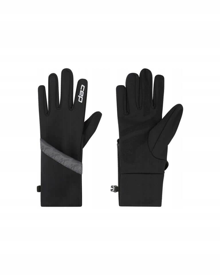 Rękawiczki sportowe ciepłe Pro Run 2w1 unisex czarne Core Run CEP