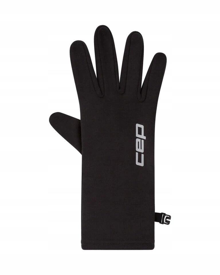 Rękawiczki sportowe na zimę z wełną merino unisex czarne Core Run CEP 2/5