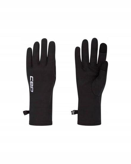 Rękawiczki sportowe na zimę z wełną merino unisex czarne Core Run CEP