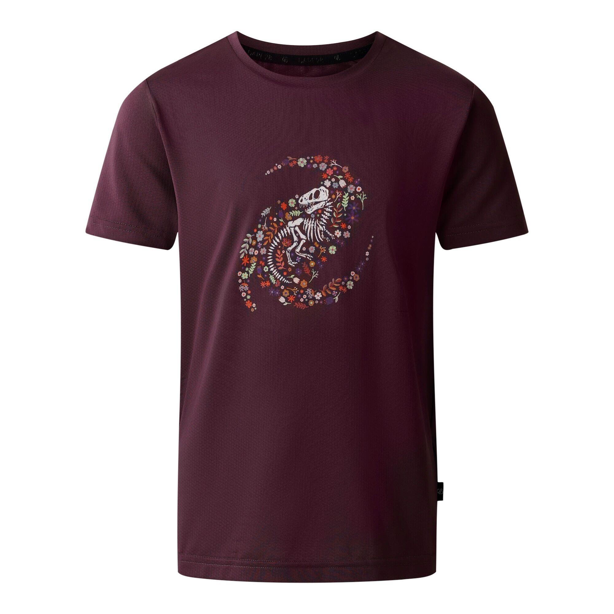 DARE 2B Childrens/Kids Amuse II Dinosaur Skeleton TShirt (Deep Plum)