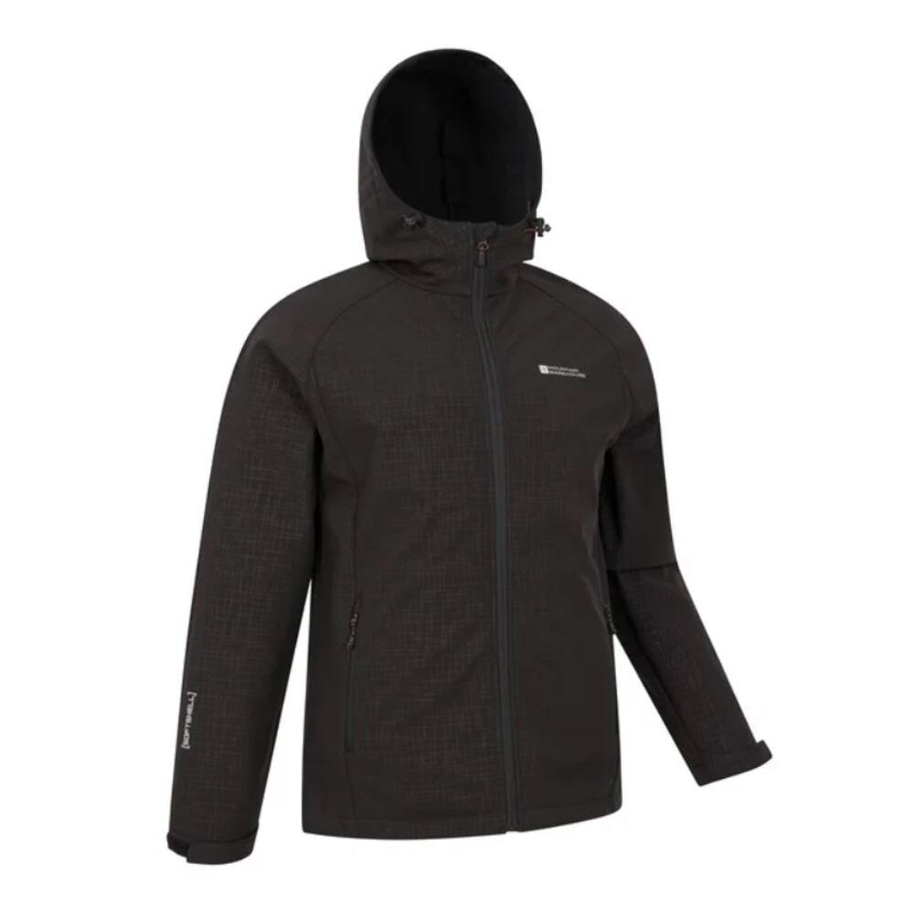 Giacca Soft Shell Stampato Idrorepellente Uomo Mountain Warehouse Exodus Nero 3/3