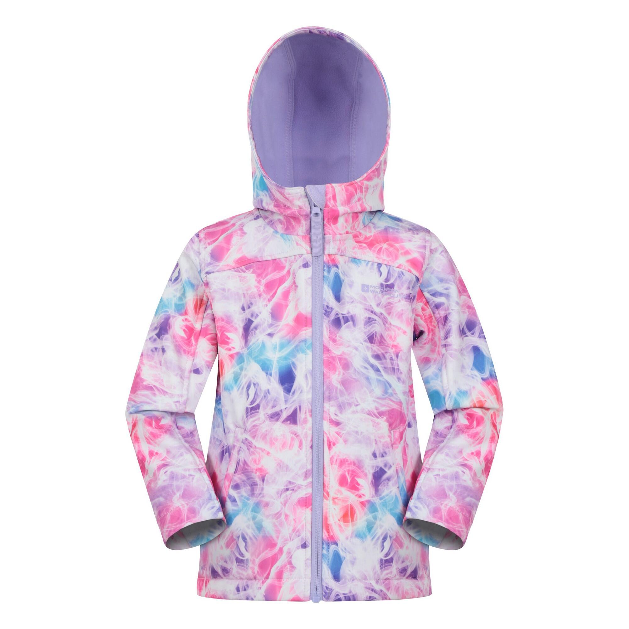 MOUNTAIN WAREHOUSE Childrens/Kids Patterned Water Resistant Soft Shell Jacket (Bright Pink)