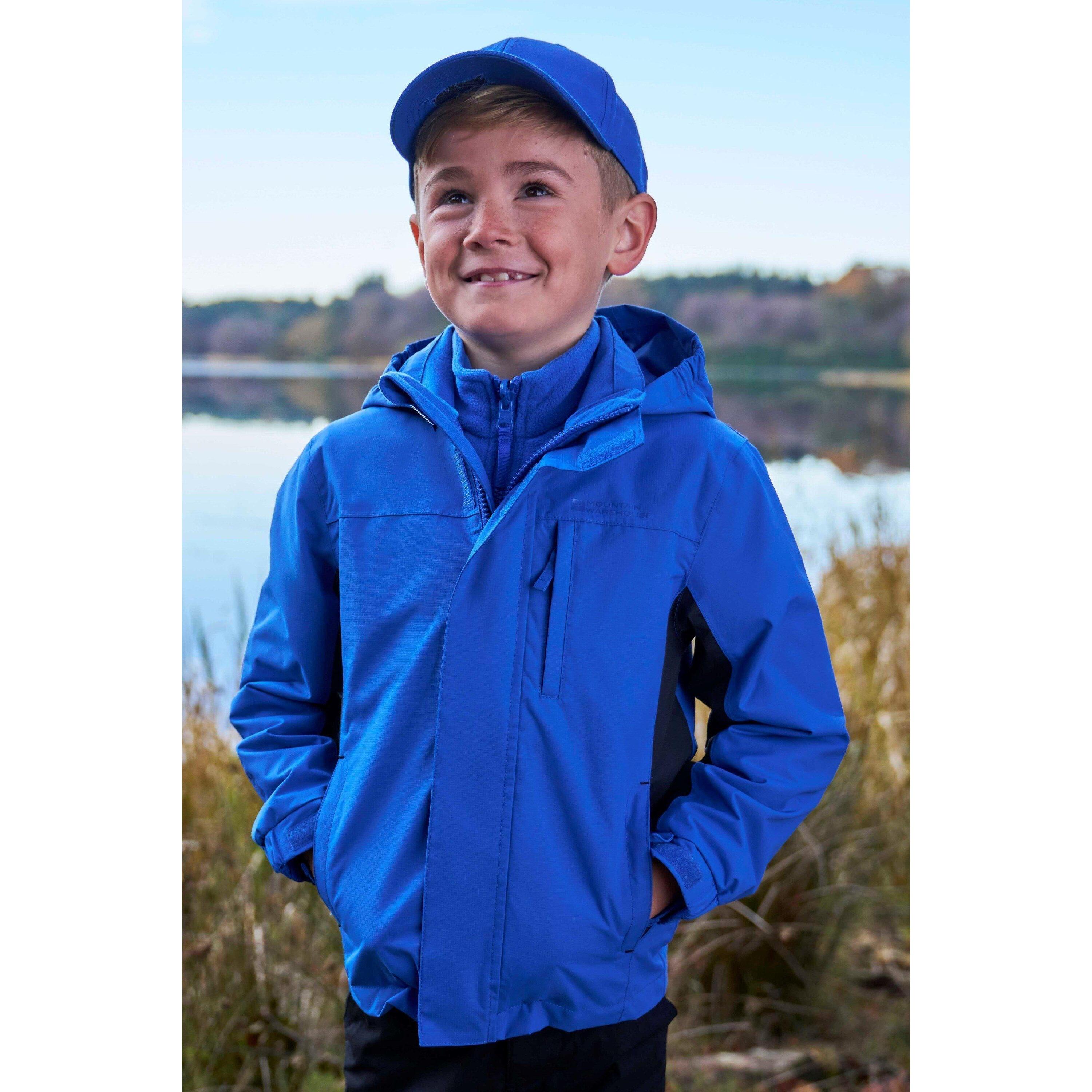 MOUNTAIN WAREHOUSE Giacca Impermeabile 3 In 1 Bambini Mountain Warehouse Cannonball Blu Acceso