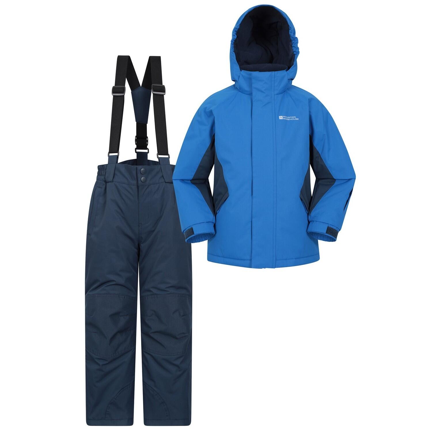 MOUNTAIN WAREHOUSE Childrens/Kids Ski Jacket & Trousers Set (Blue)