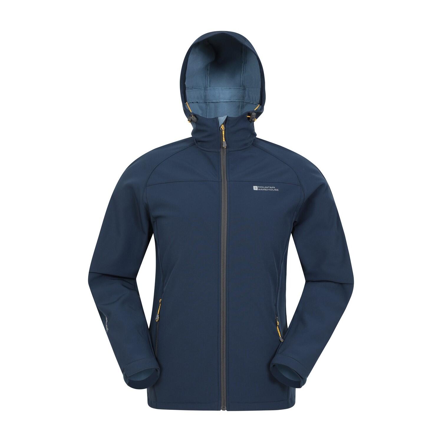 MOUNTAIN WAREHOUSE Mens Exodus Waterproof Soft Shell Jacket (Blue)