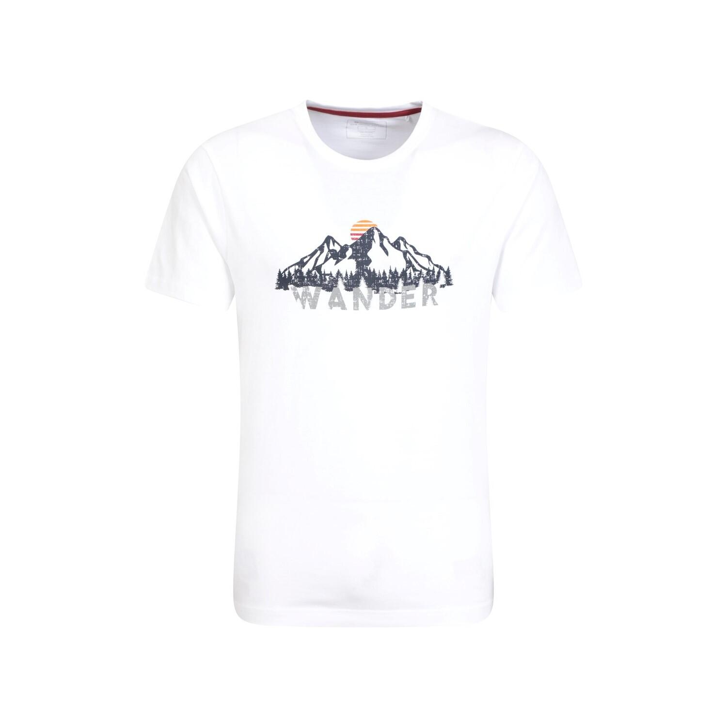 MOUNTAIN WAREHOUSE Mens Wander Cotton TShirt (White)
