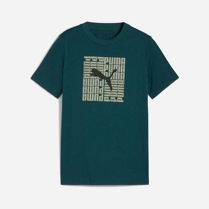 Dziecięca koszulka Puma Graphic Box Tee B Zielona