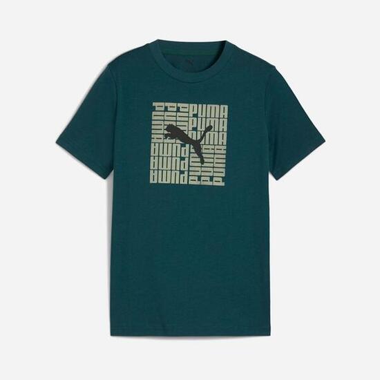 Dziecięca koszulka Puma Graphic Box Tee B Zielona