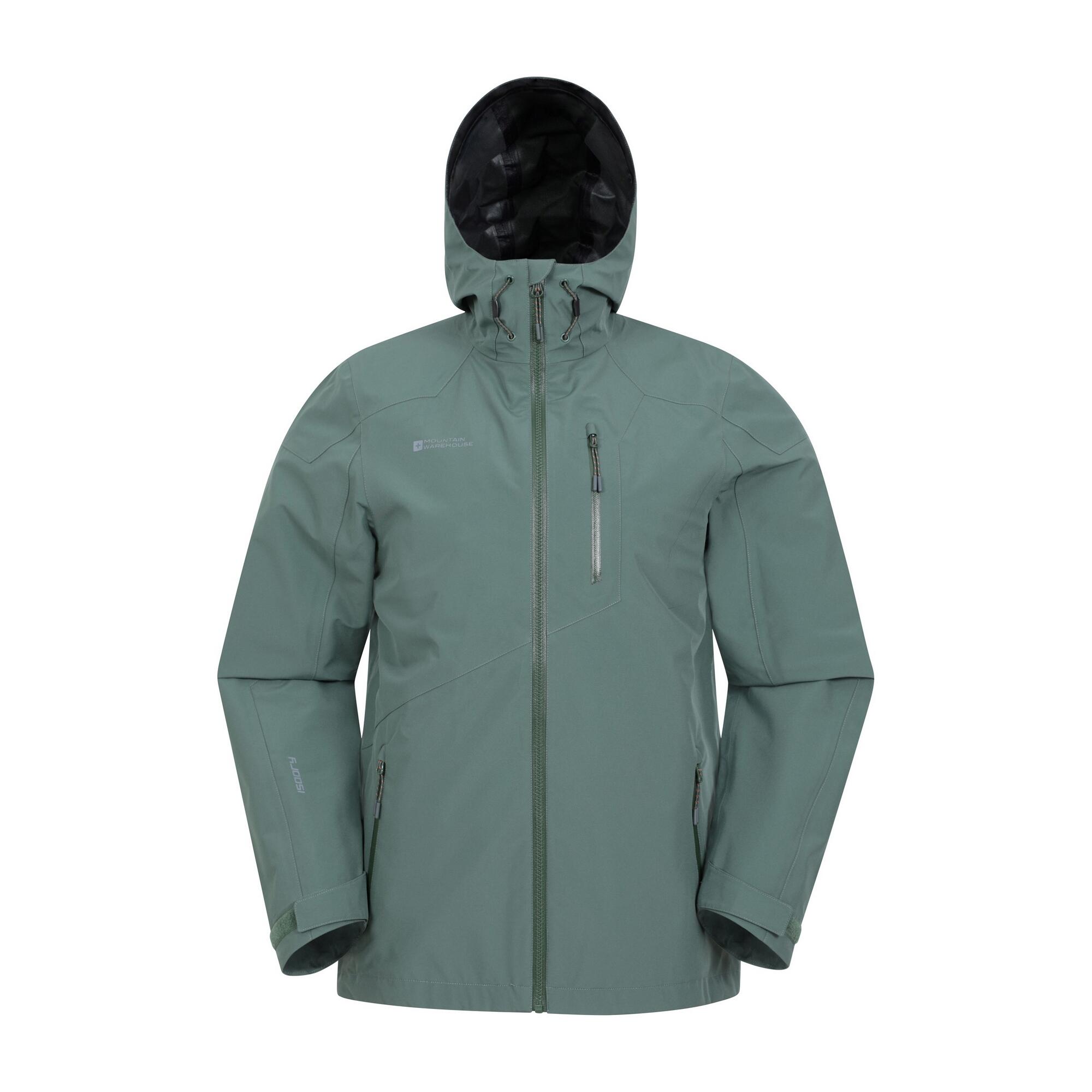 MOUNTAIN WAREHOUSE Mens Bachill Three Layer Waterproof Jacket (Dark Green)