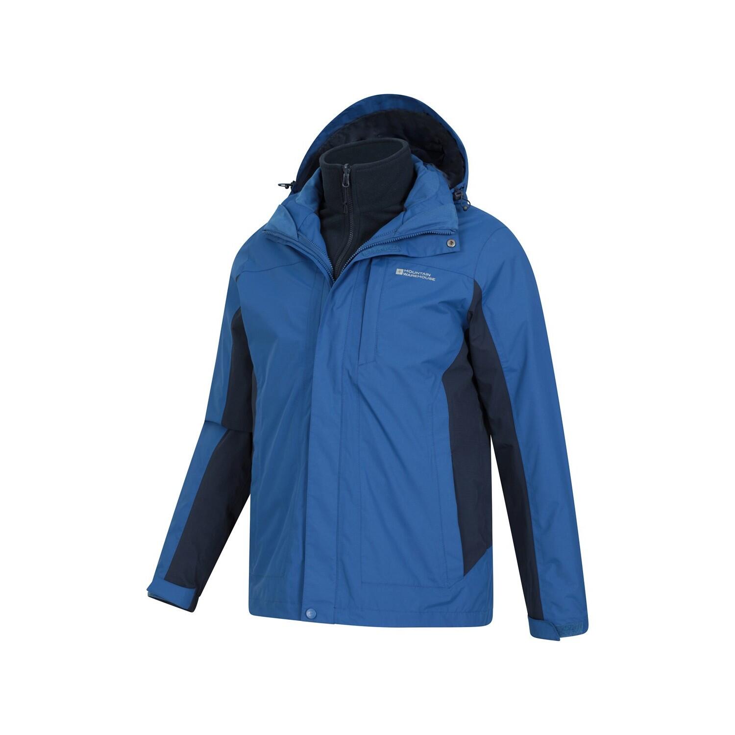 "Thunderstorm" Jacke, wasserfest 3 in 1 für Herren Blau 3/4