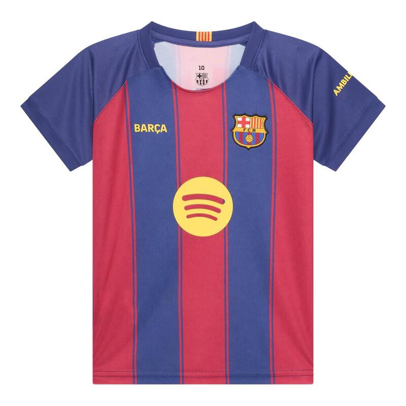 Tricou de fan FC Barcelona 25-26 pentru copii, acasă, replică - Lamine Yamal 10