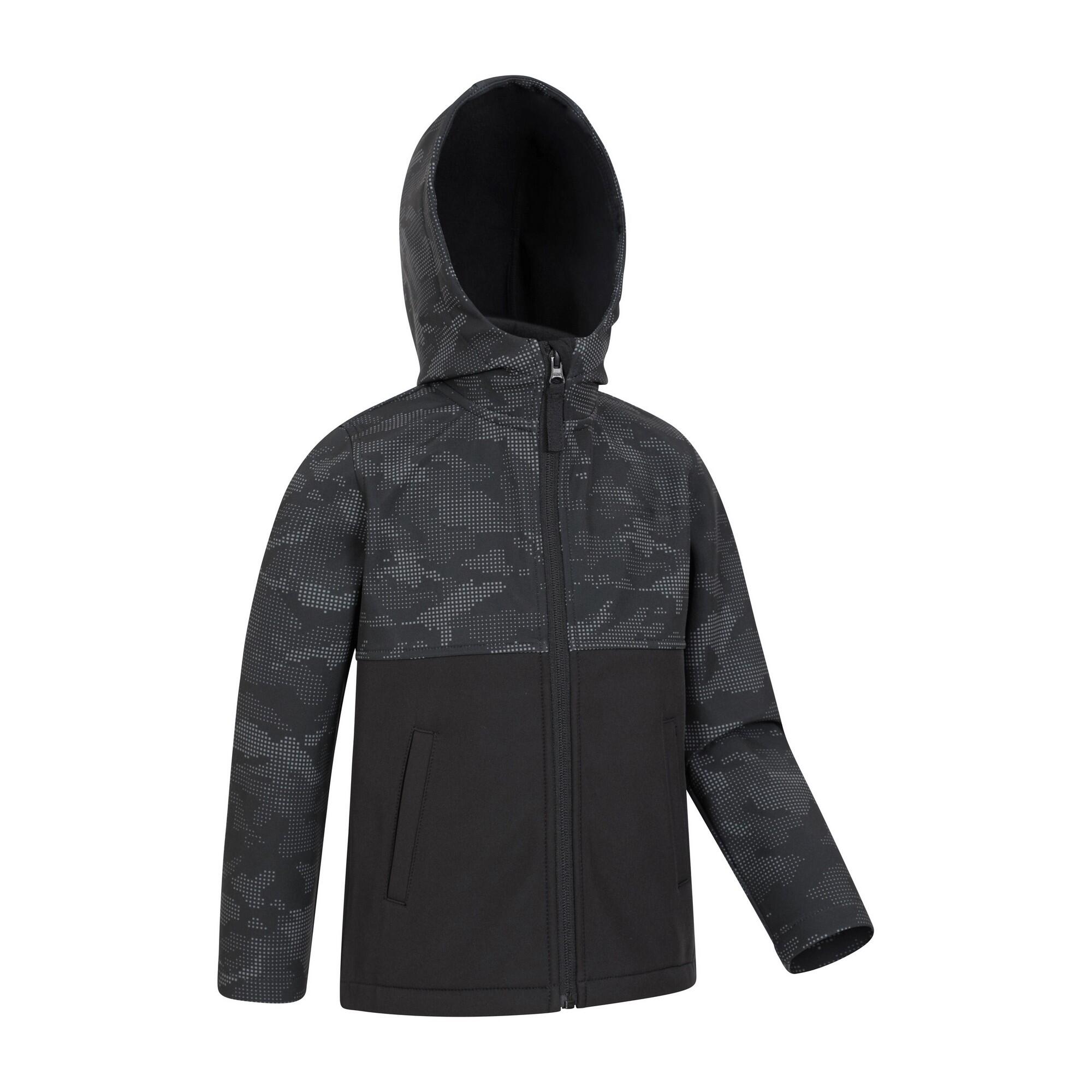Childrens/Kids Exodus Camouflage Soft Shell Jacket (Black Camo) 3/4