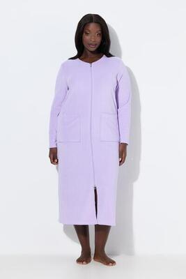 Dames badjas 2-weg-rits badstof knuffelzacht