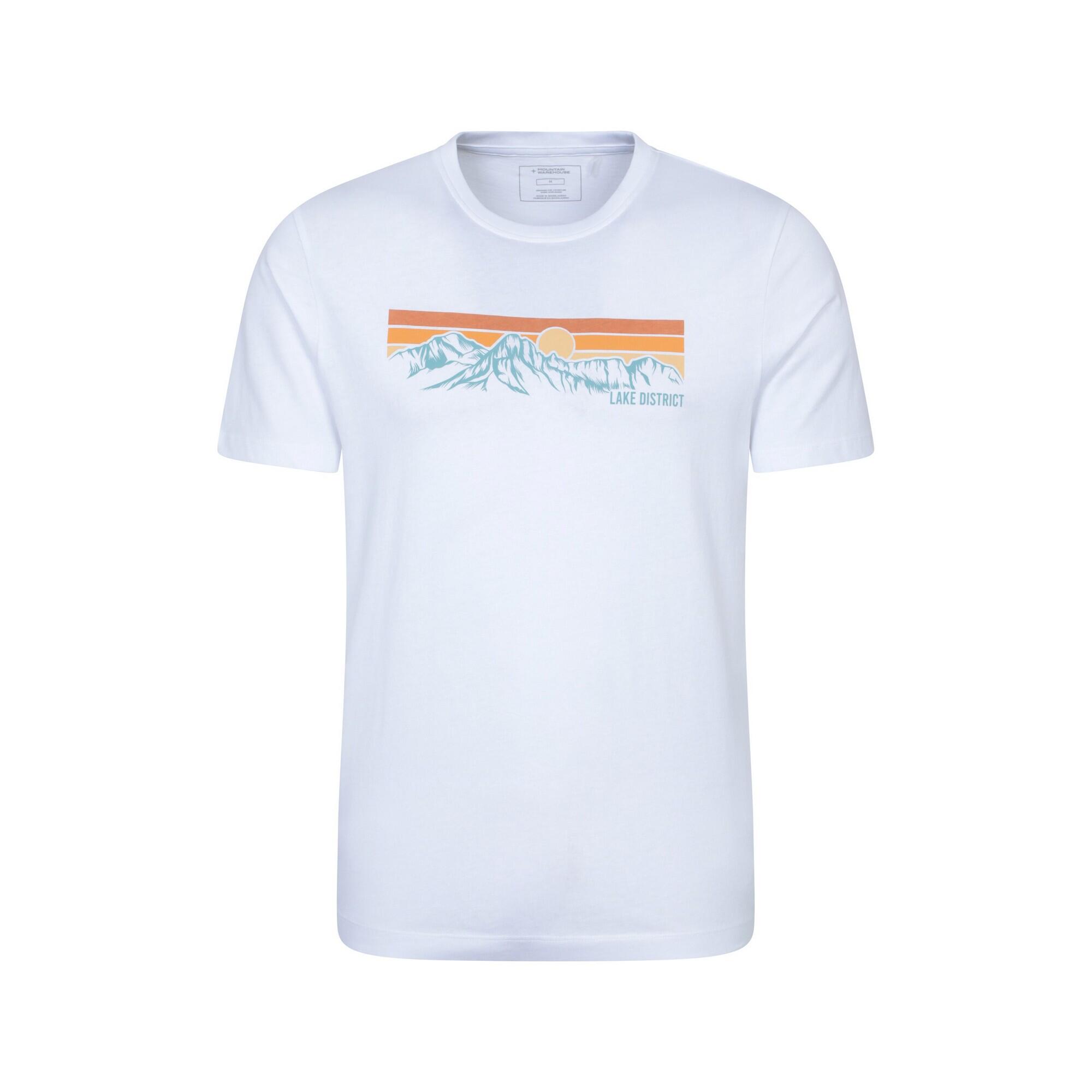 MOUNTAIN WAREHOUSE Mens Lake District Mountain TShirt (White)