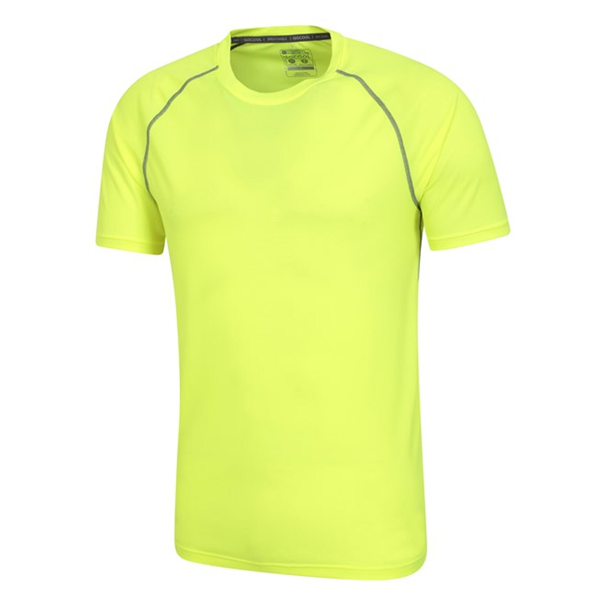 Maglietta Maniche Corte Uomo Mountain Warehouse Aero II Giallo Acceso 3/4