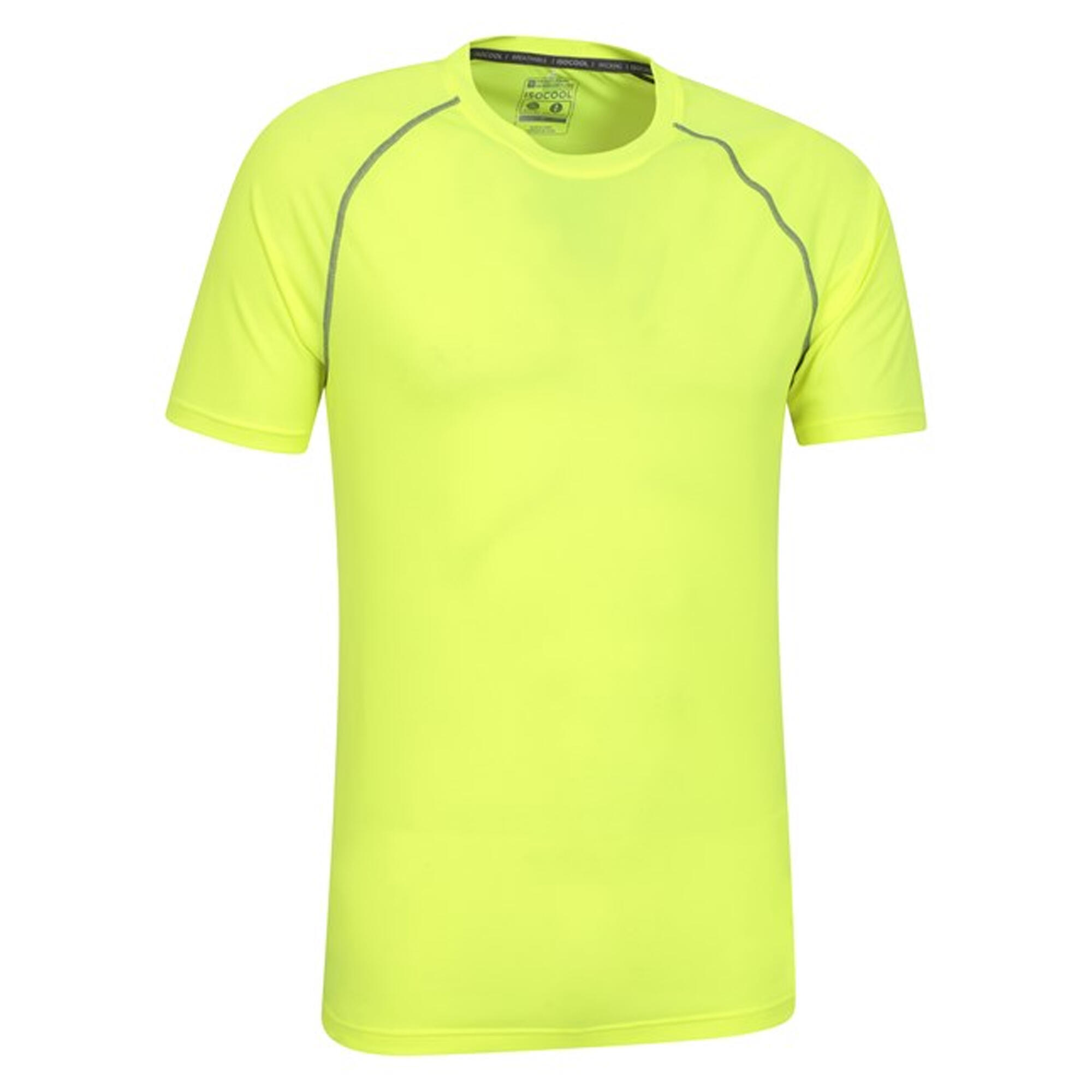 Maglietta Maniche Corte Uomo Mountain Warehouse Aero II Giallo Acceso 4/4