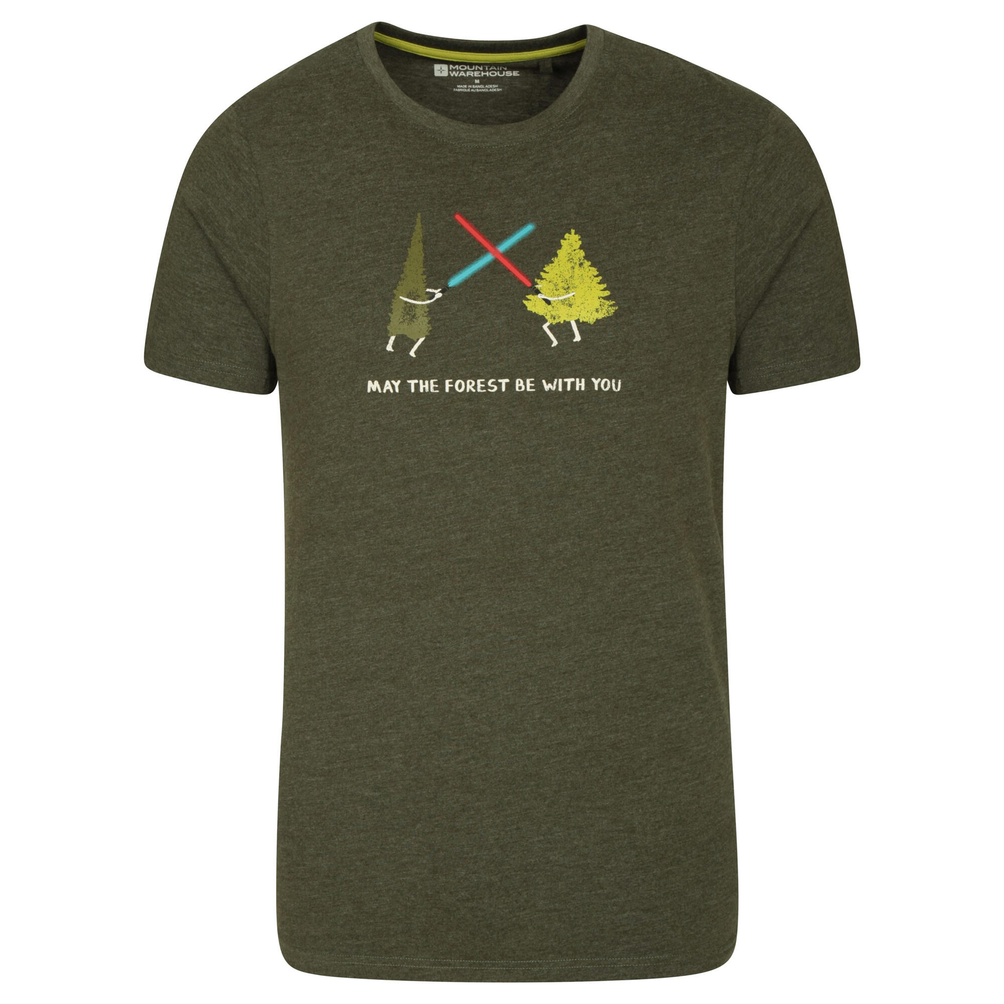 MOUNTAIN WAREHOUSE Mens May The Forest Be With You TShirt (Khaki Green)