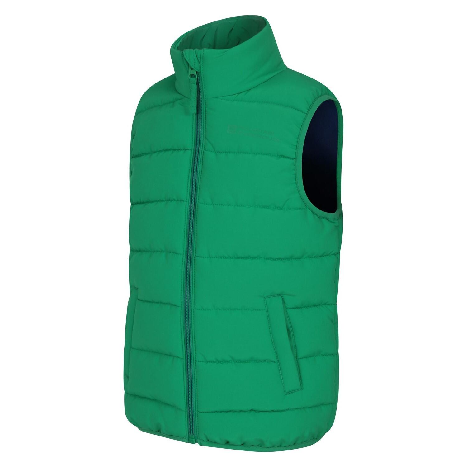 Childrens/Kids Rocko Plain Padded Gilet (Green) 3/4