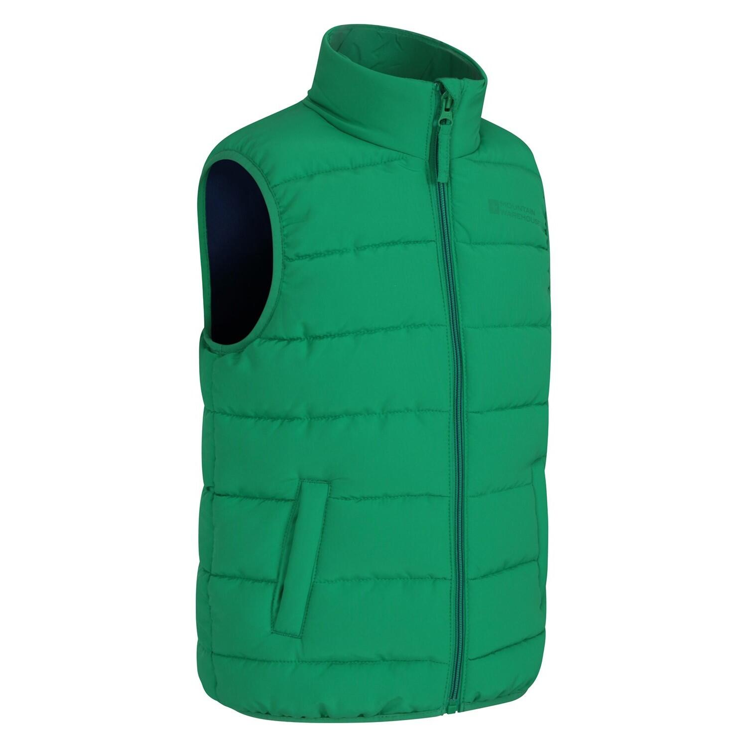 Childrens/Kids Rocko Plain Padded Gilet (Green) 4/4