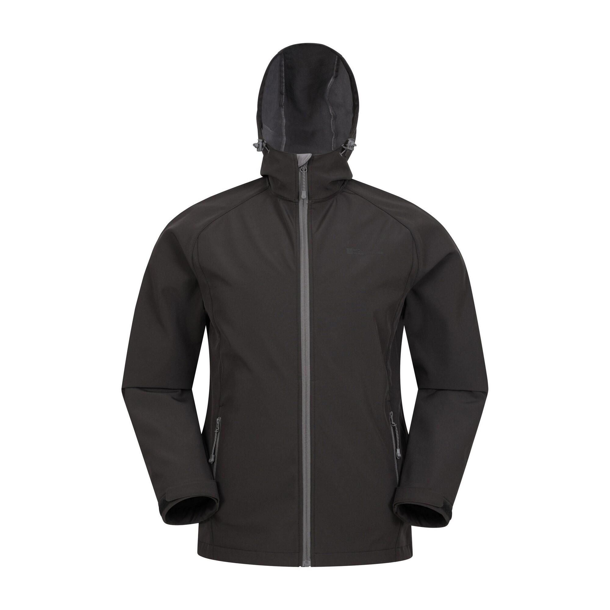 MOUNTAIN WAREHOUSE Mens Exodus Waterproof Soft Shell Jacket (Black)