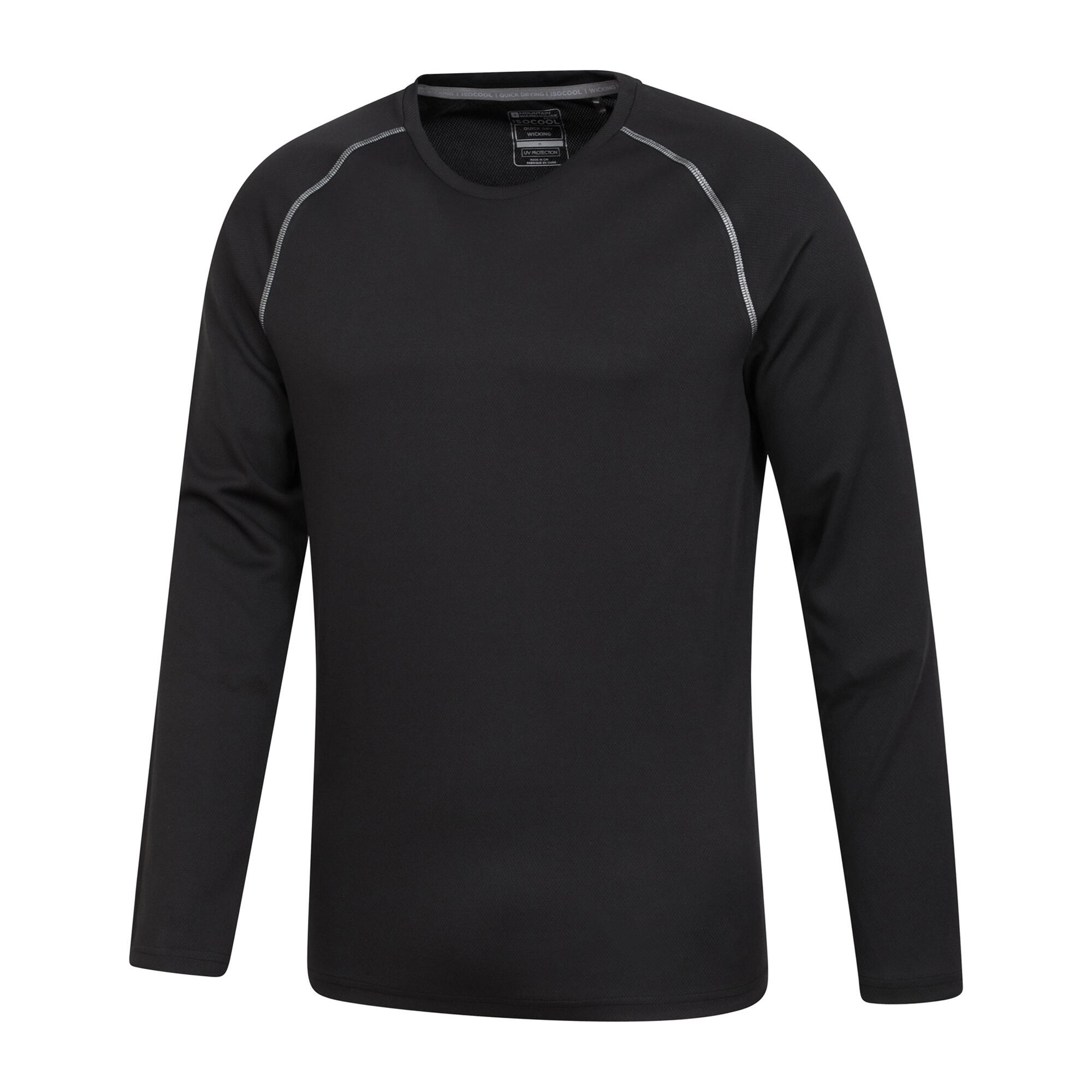 Maglietta Manica Lunga Uomo Mountain Warehouse Endurance Nero Corvino 3/4