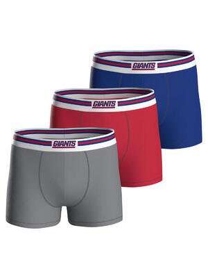 Nfl new york giants 3-pack 95% cotton boxers | green/grey/black size m