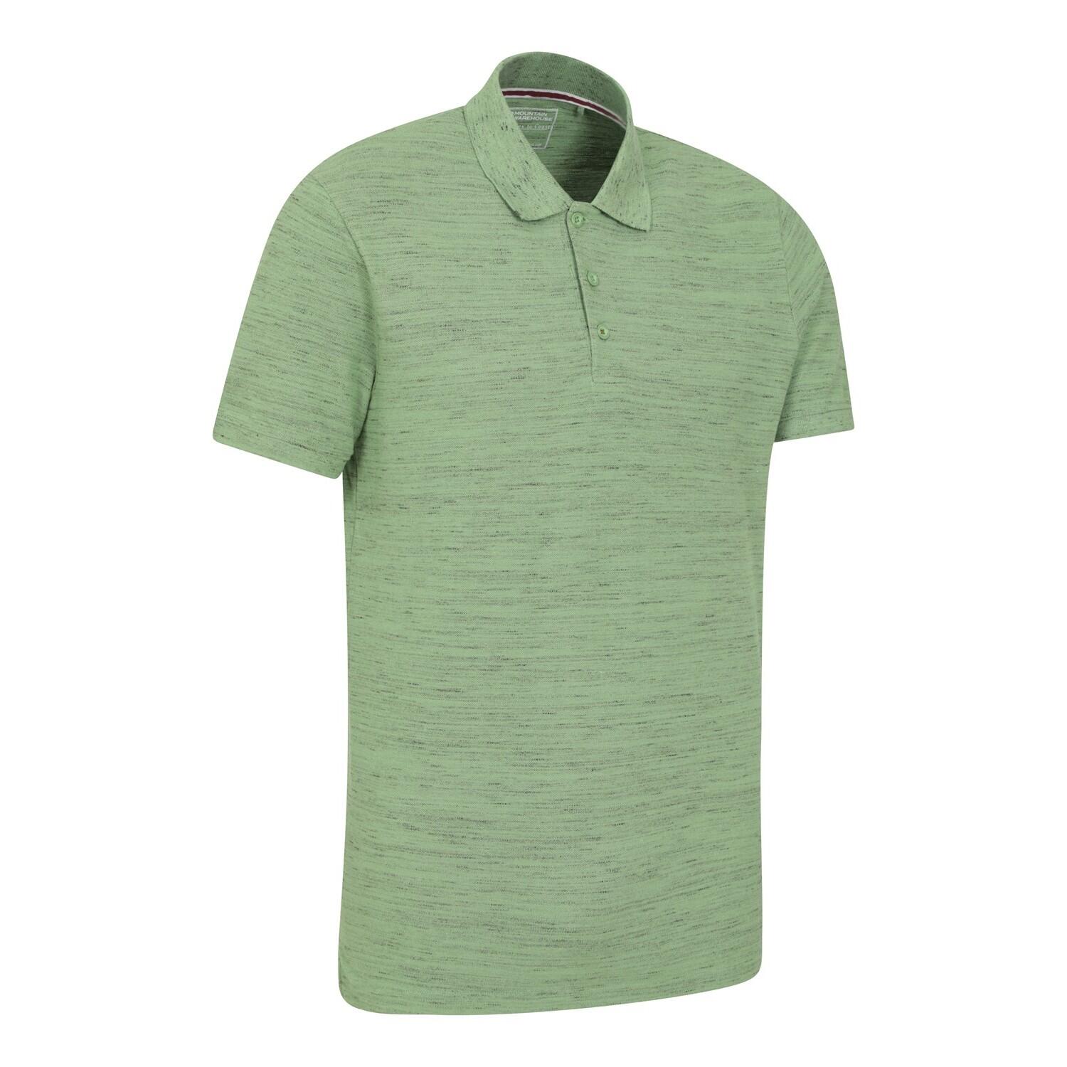Mens Dawnay Textured Pique Polo Shirt (Green) 3/4