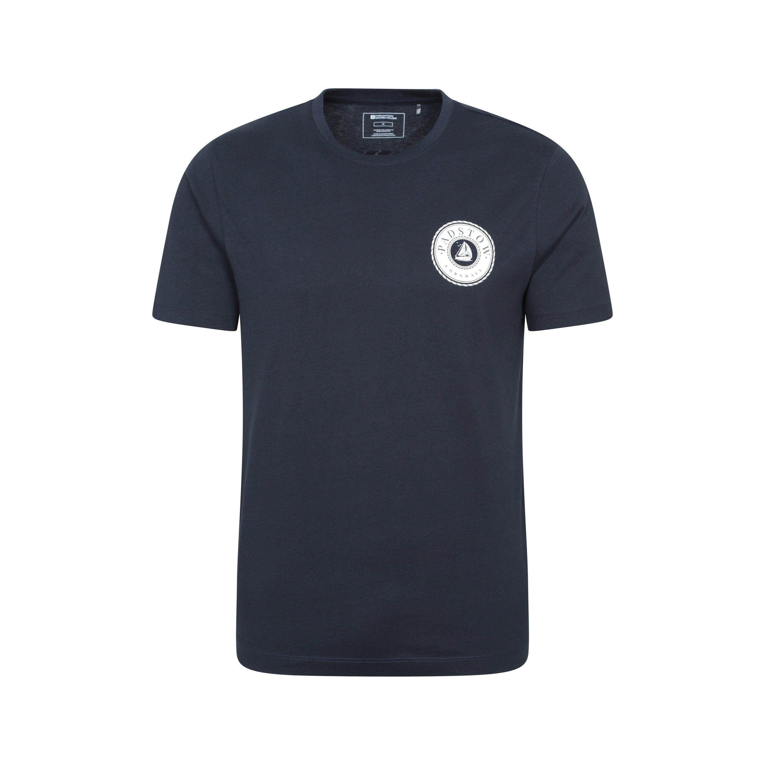 MOUNTAIN WAREHOUSE Mens Padstow Printed TShirt (Navy)