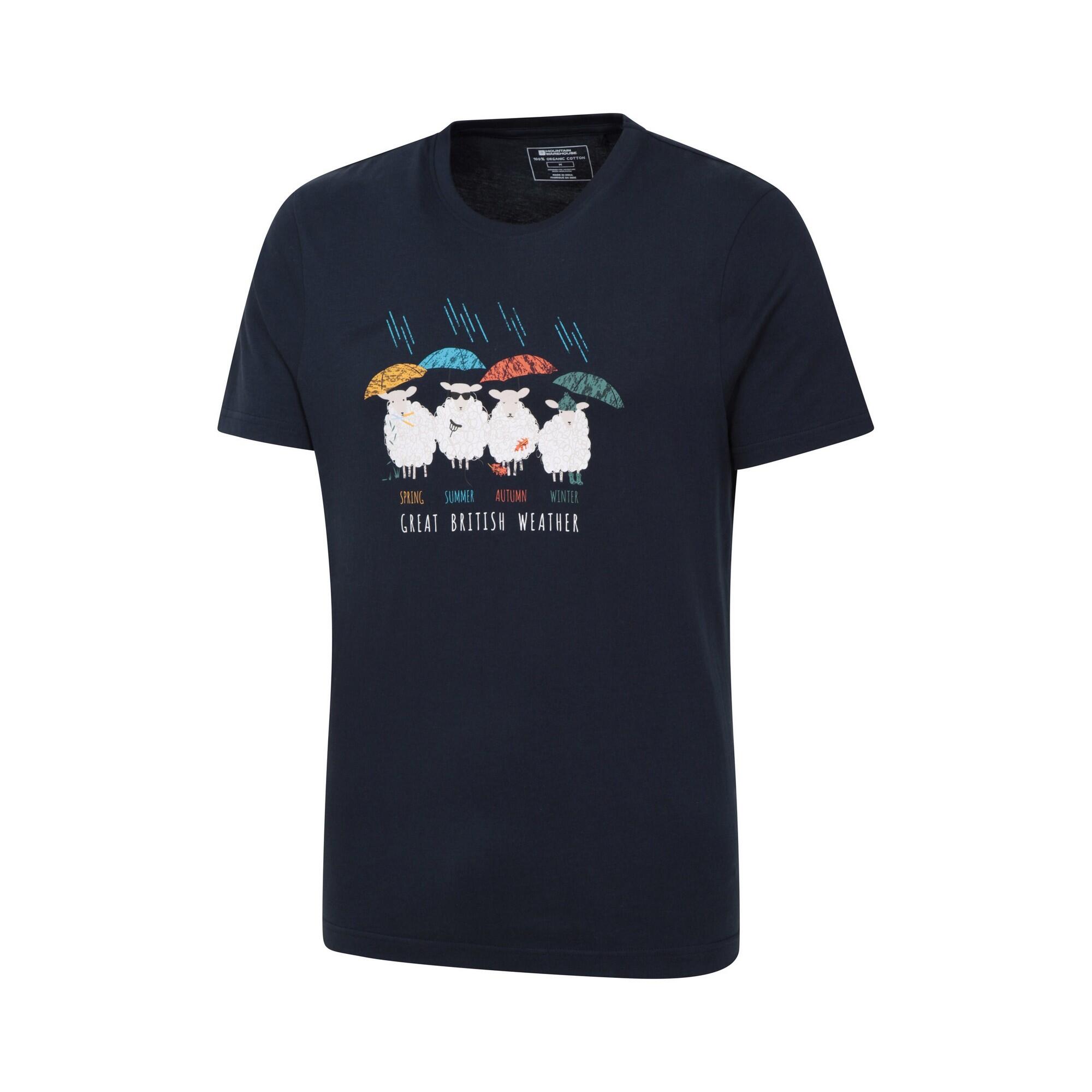 Tshirt GREAT BRITISH WEATHER Homme (Bleu Marine) 3/4
