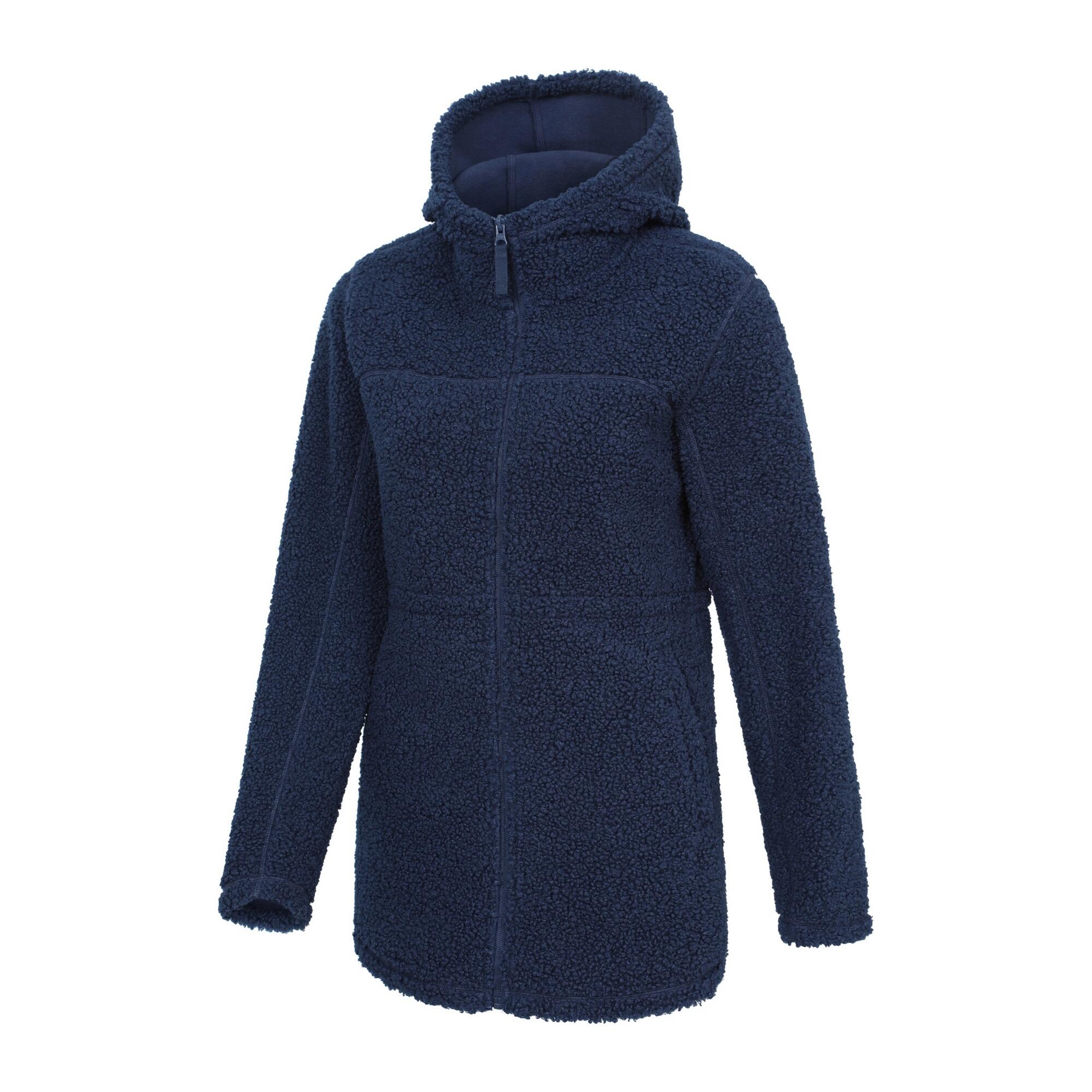 Womens/Ladies Melrose Longline Fleece Jacket (Navy) 3/3