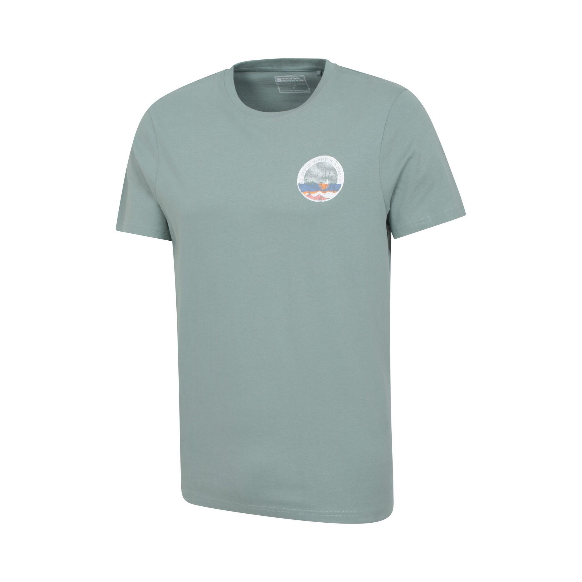 Maglietta Stampato Uomo Mountain Warehouse St Davids Verde Pallido 3/4