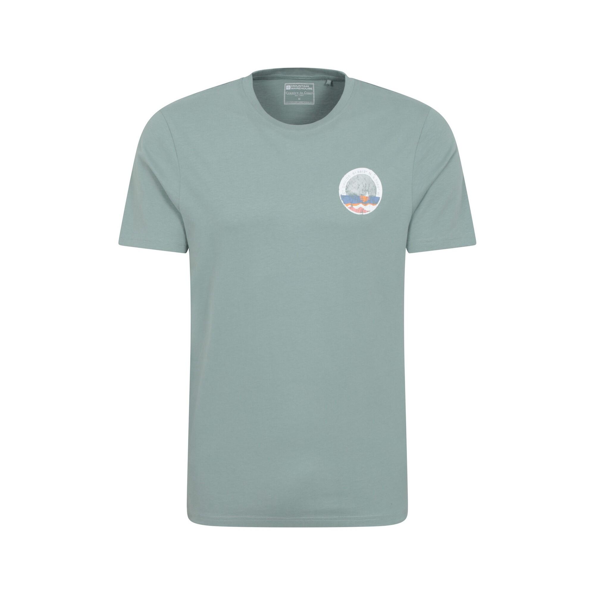 MOUNTAIN WAREHOUSE Mens St Davids Printed TShirt (Pale Green)