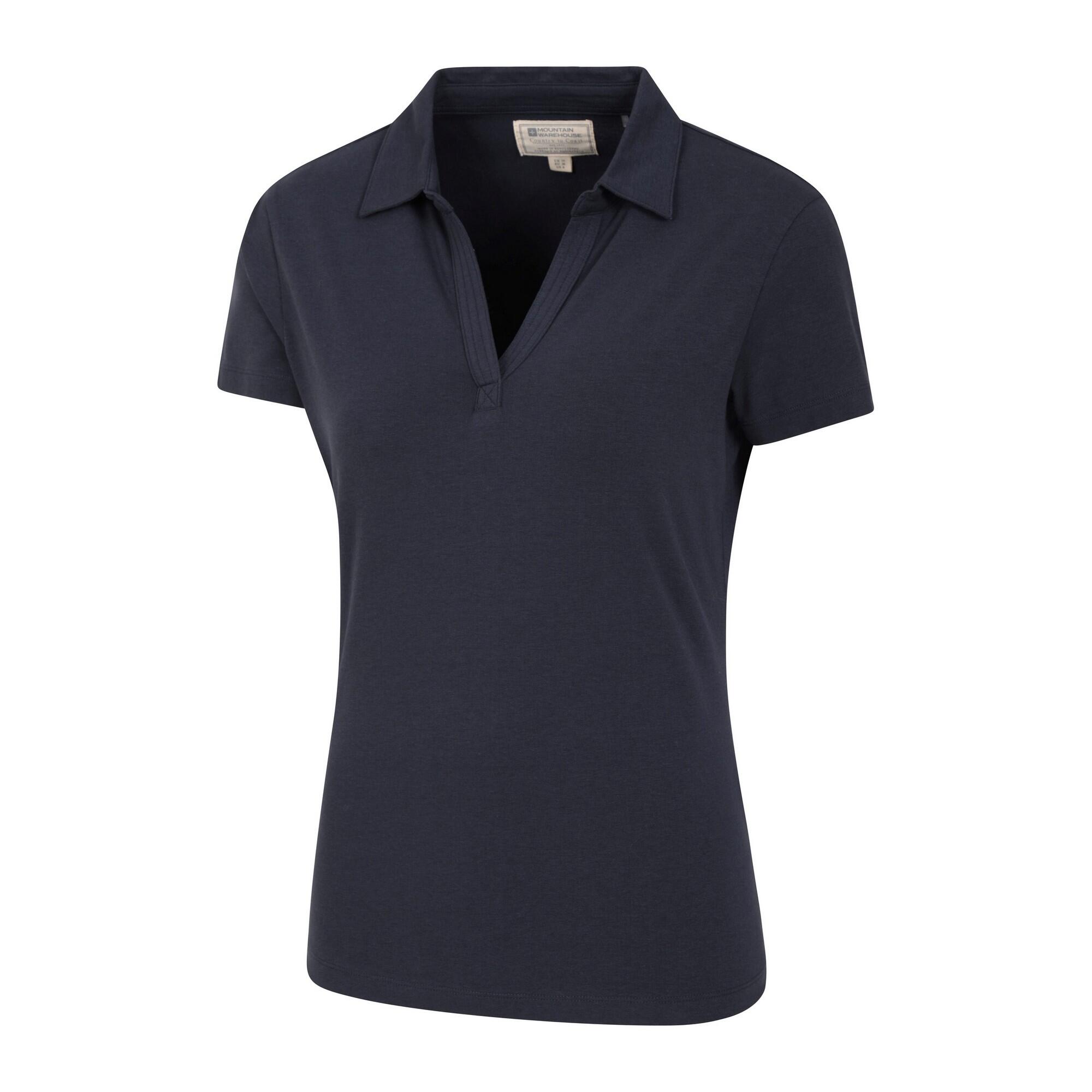 Poloshirt Mit UVSchutz für Damen Marineblau 3/4