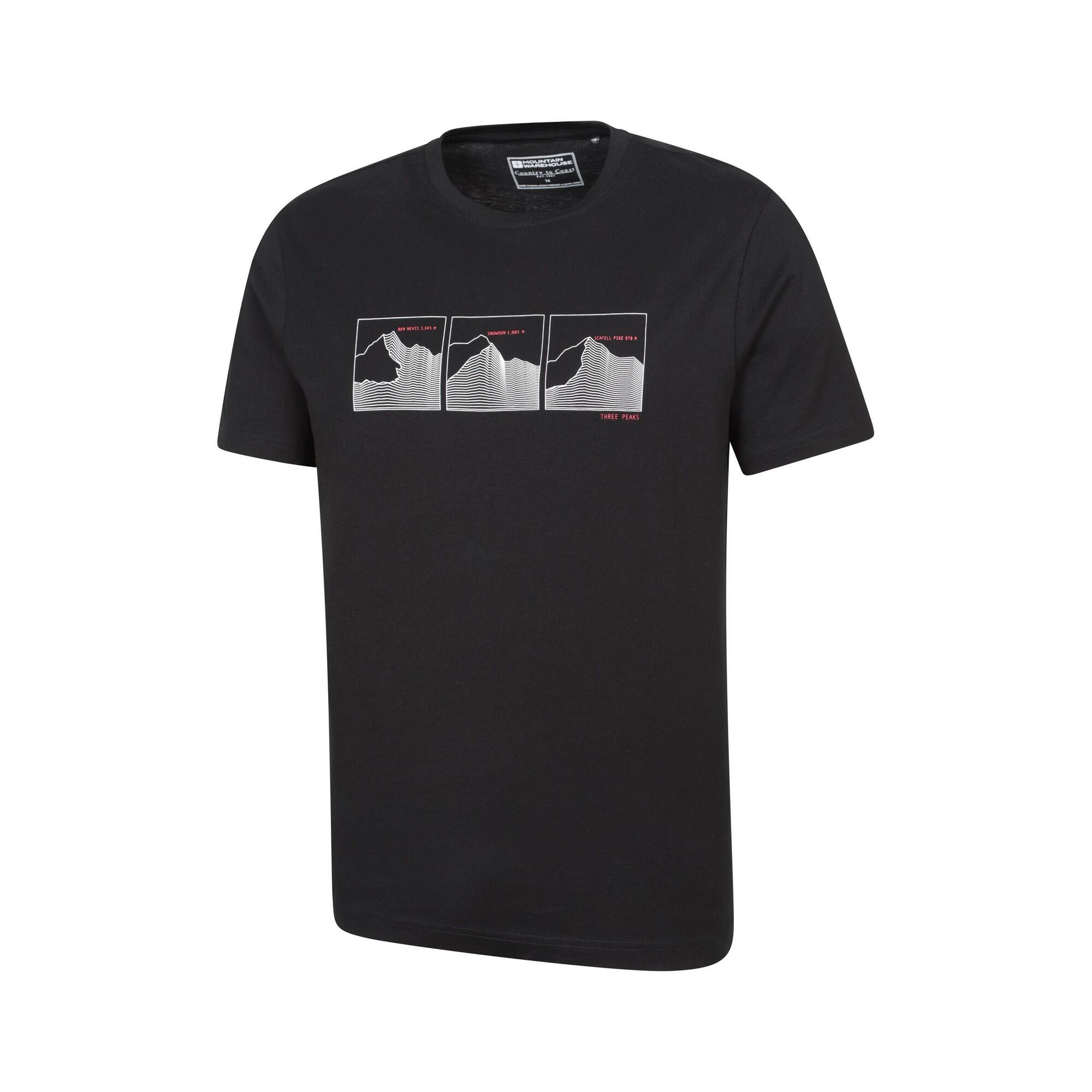 Mens Mountain Peaks TShirt (Jet Black) 3/4