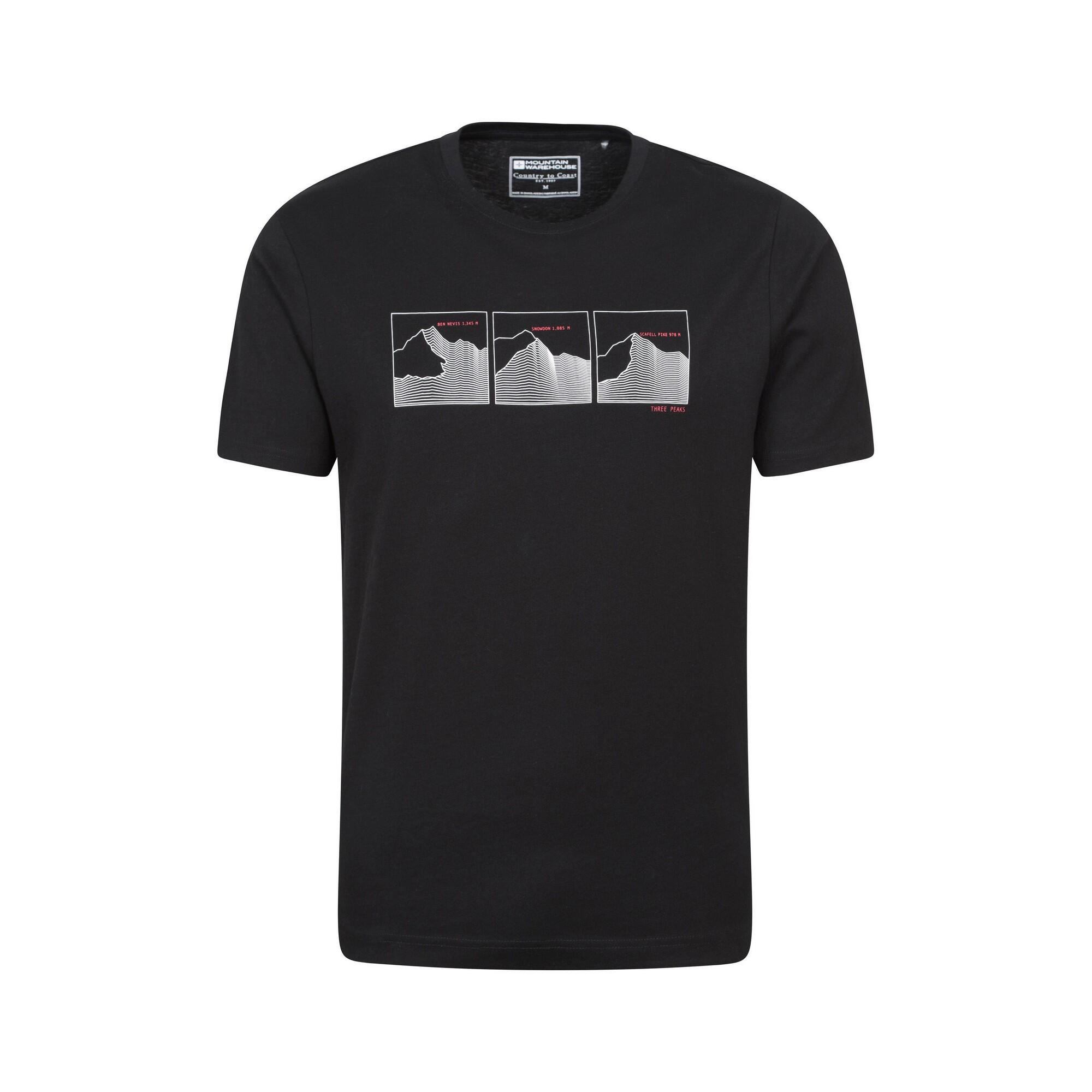 MOUNTAIN WAREHOUSE Mens Mountain Peaks TShirt (Jet Black)
