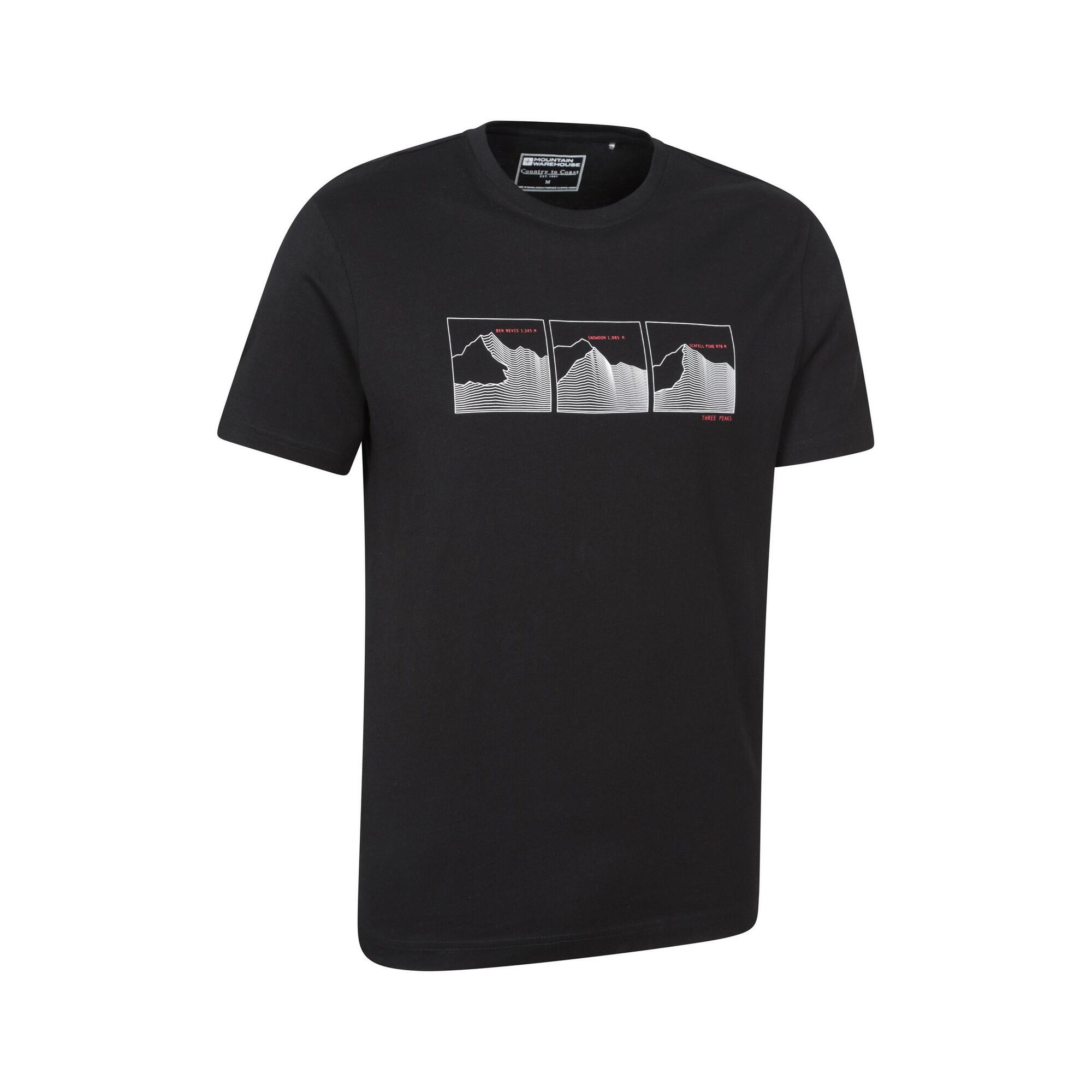 Mens Mountain Peaks TShirt (Jet Black) 4/4