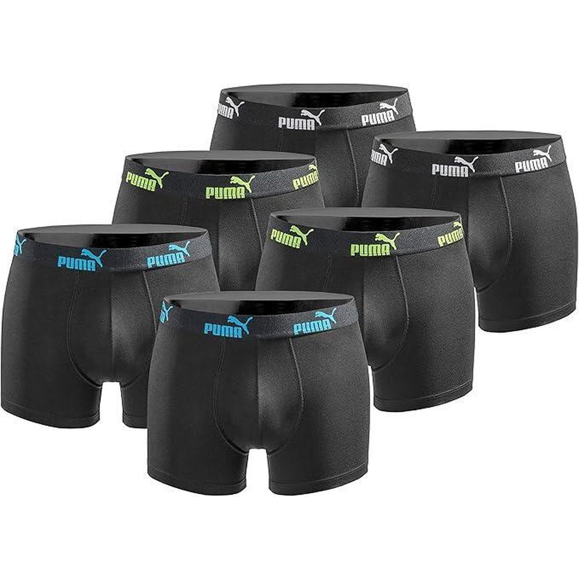 6-pack bokserów Puma męskich – rozmiar S – zielony/szary/czarny