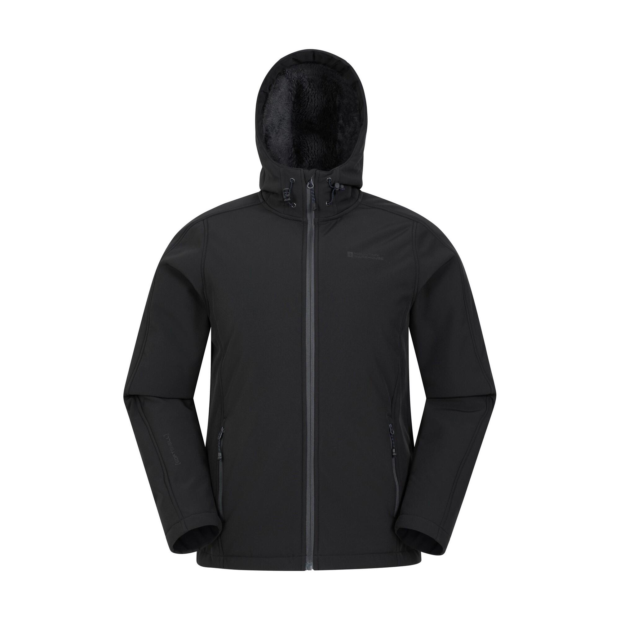 MOUNTAIN WAREHOUSE Mens Arctic II Soft Shell Jacket (Black)