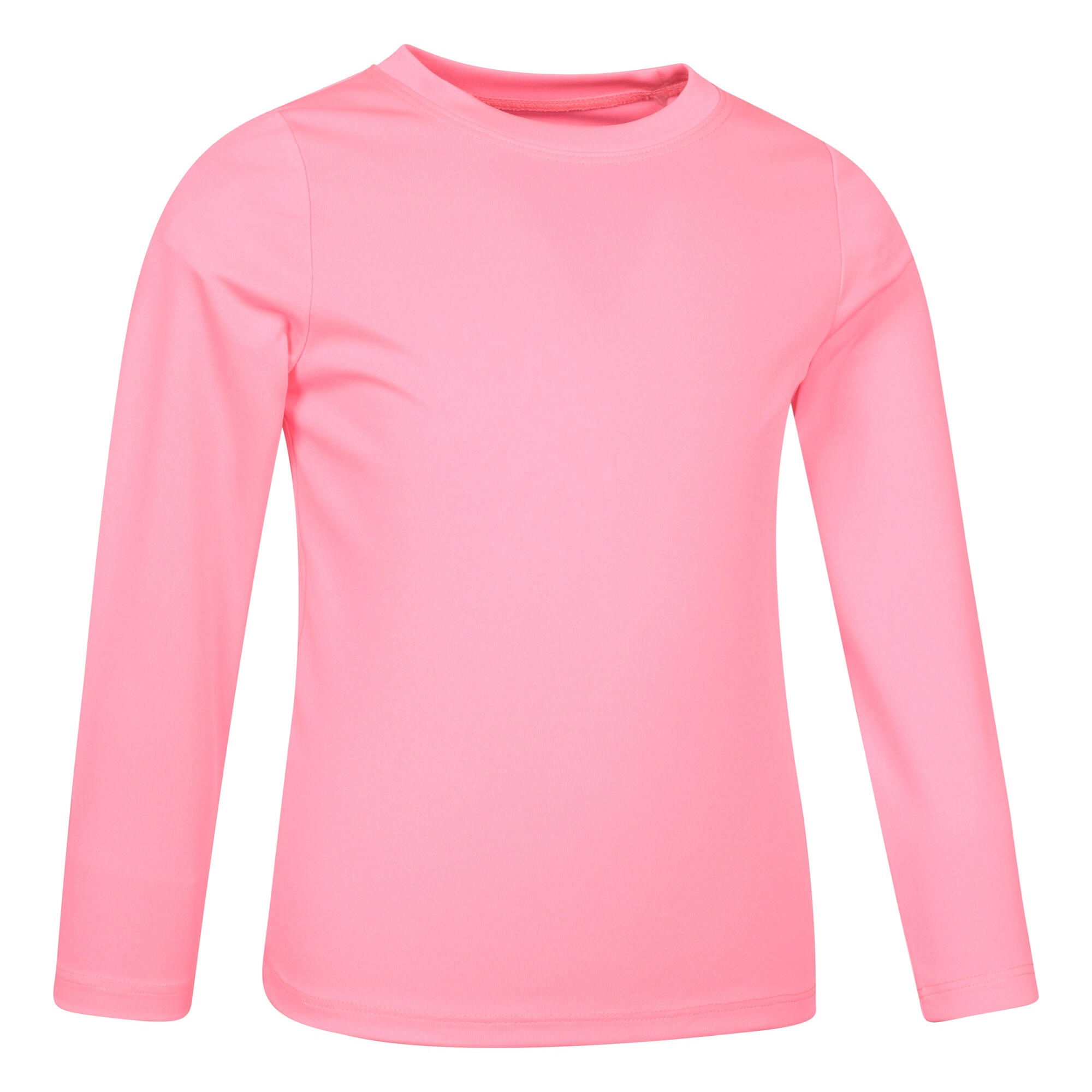 "Aqua" TShirt für Schwimmen Langärmlig Kinder Leuchtend Rosa 3/4