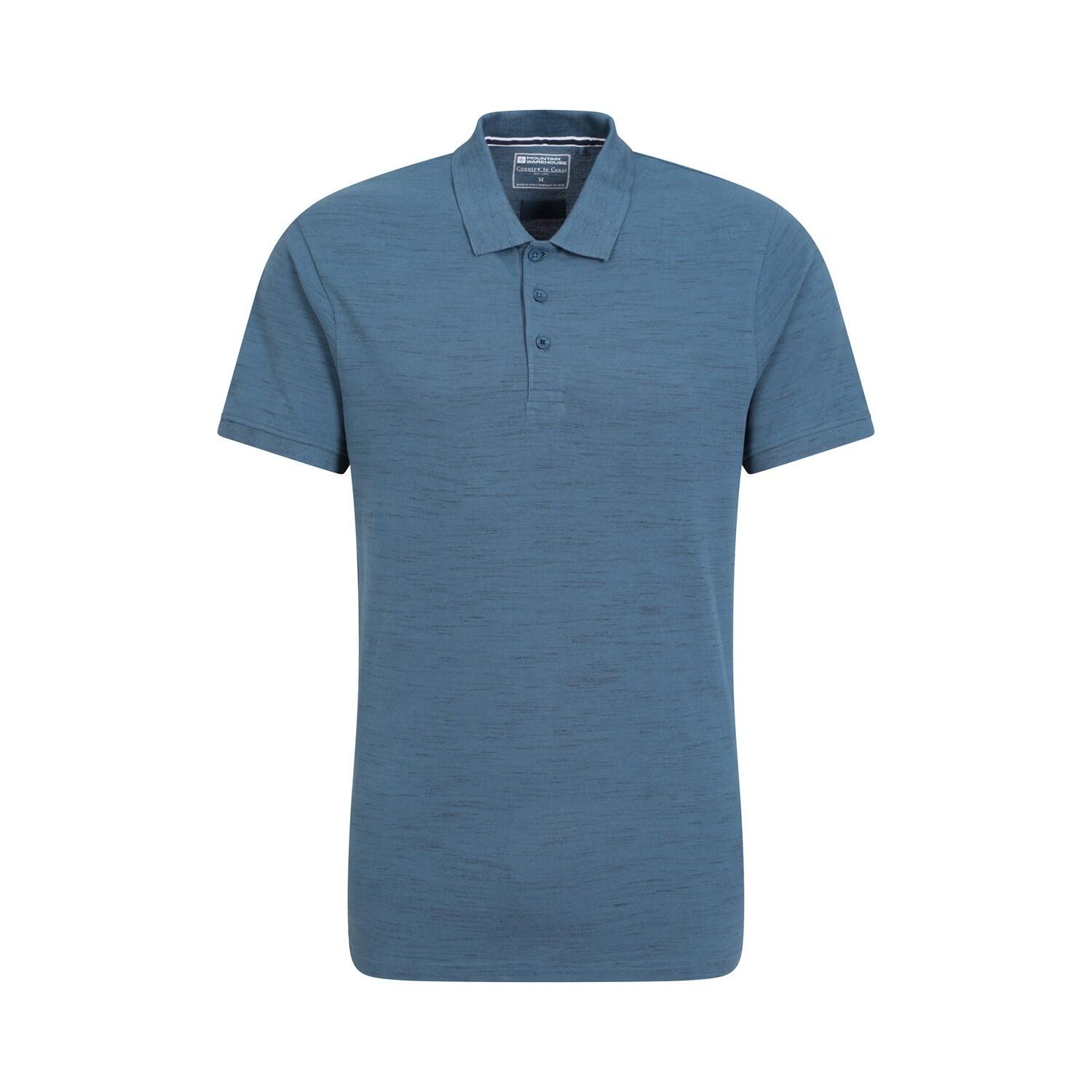 MOUNTAIN WAREHOUSE Mens Dawnay Textured Pique Polo Shirt (Blue)
