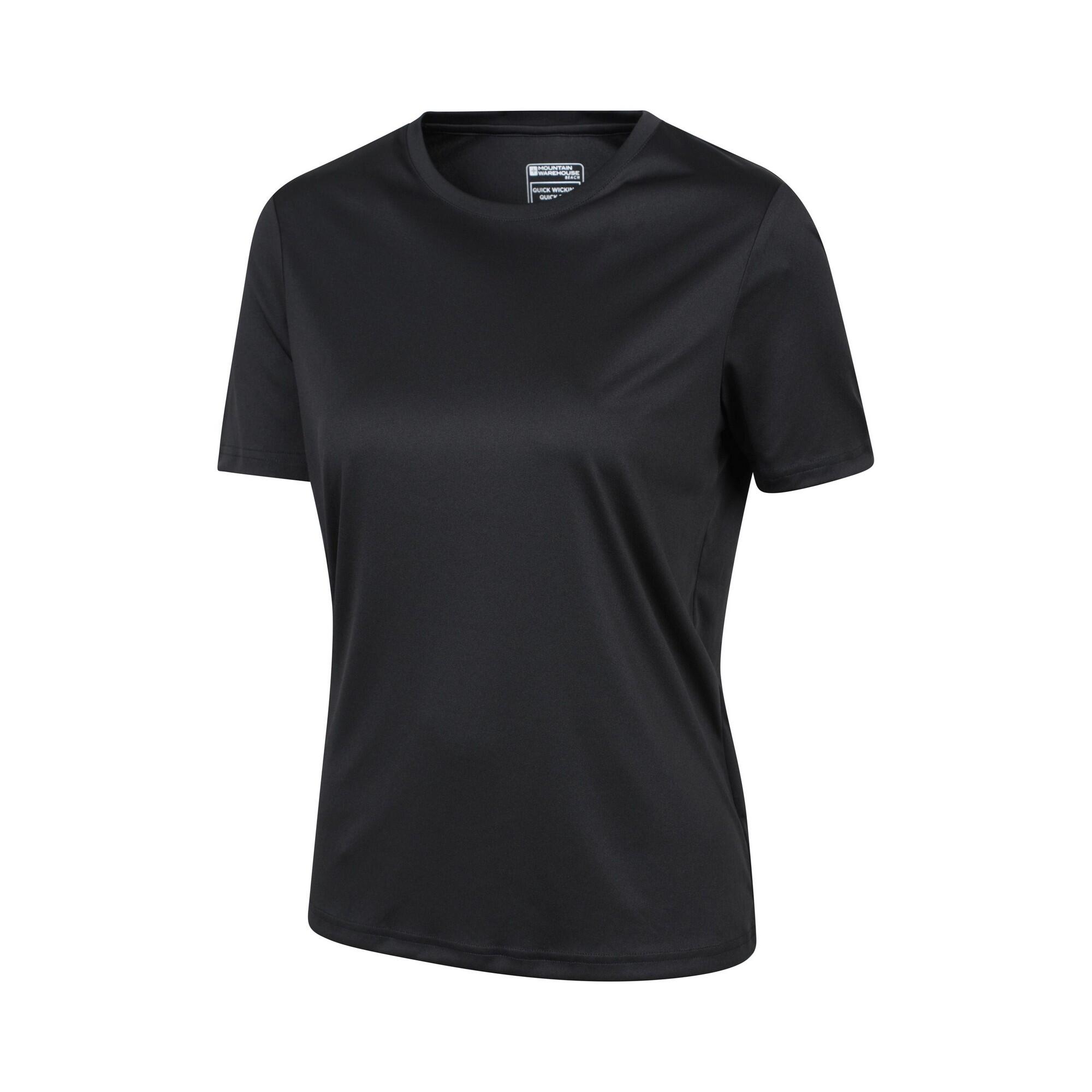 TShirt für Schwimmen Damen Schwarz 3/4
