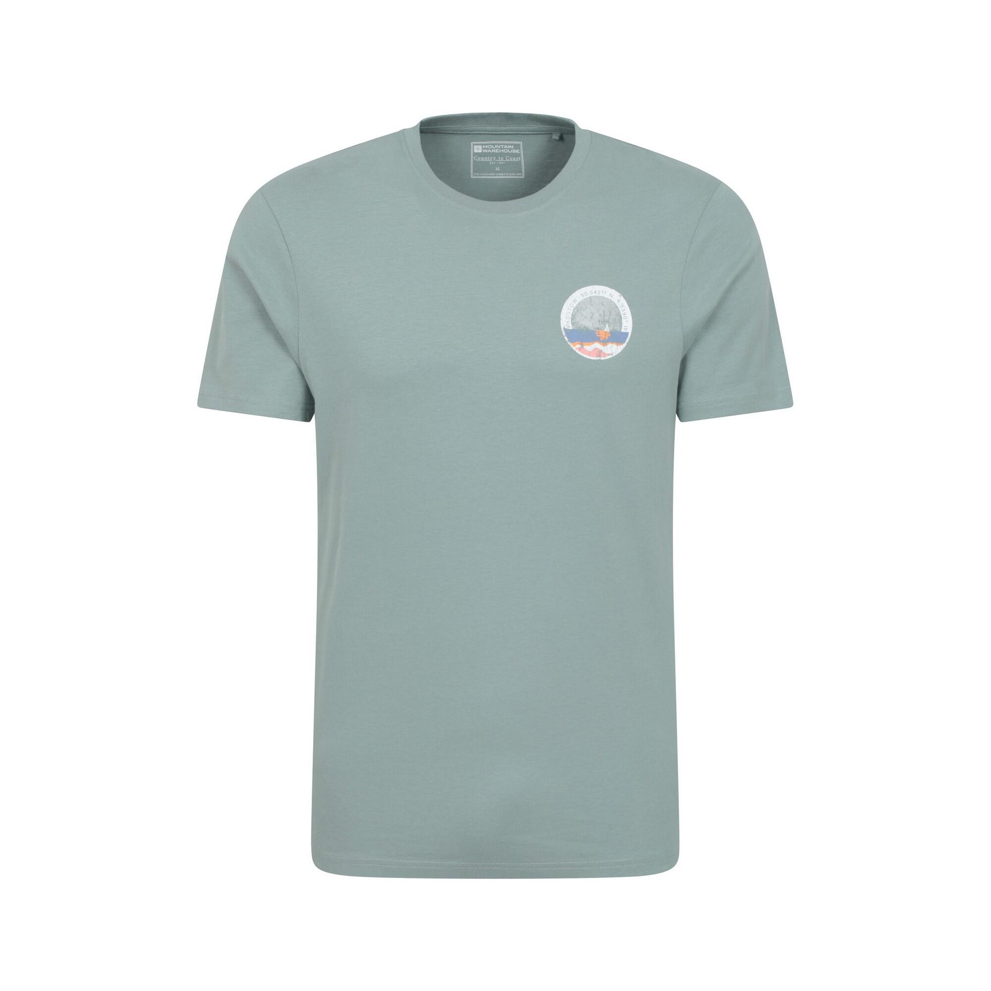 MOUNTAIN WAREHOUSE Mens Padstow Printed TShirt (Pale Green)