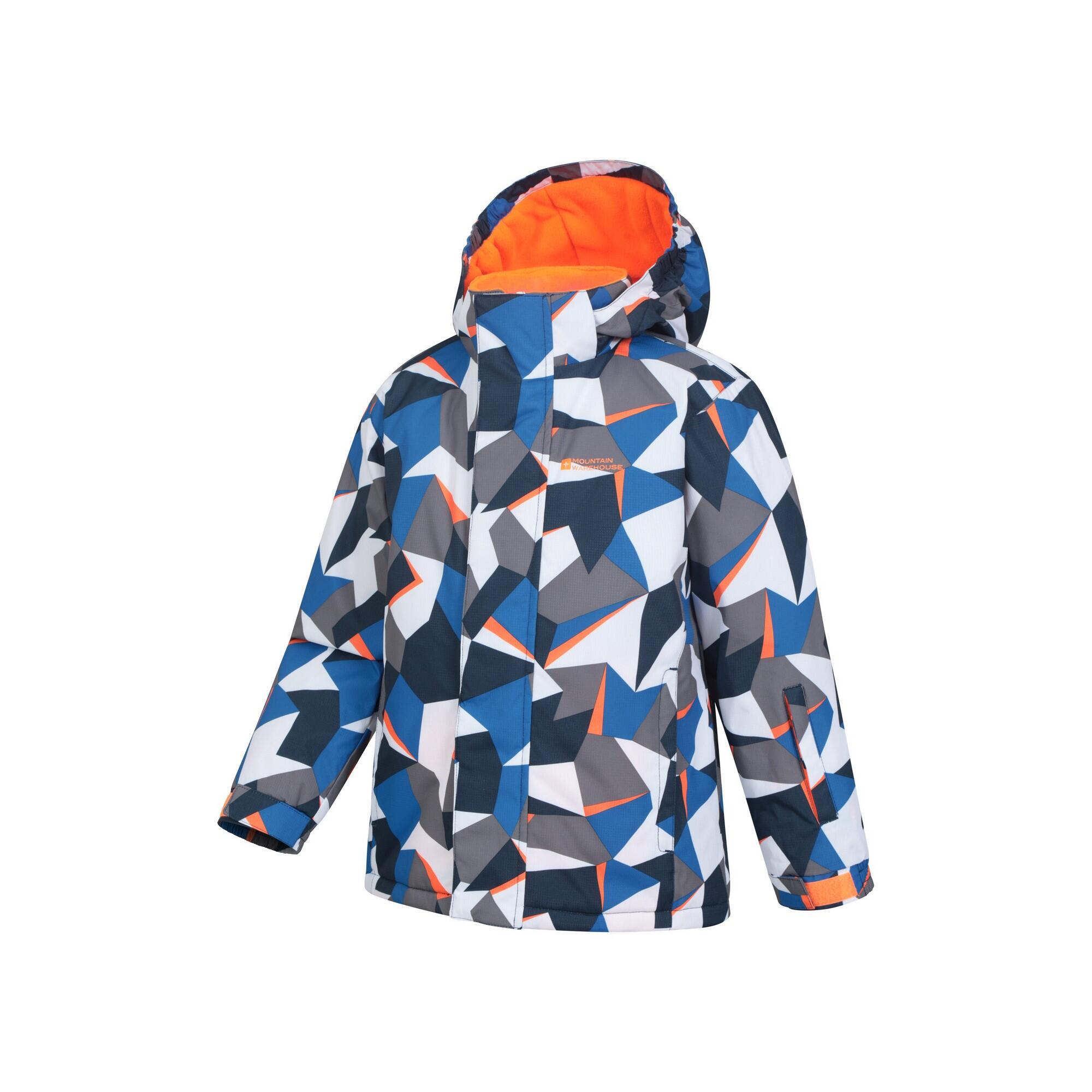 Giacca Da Sci Geometrica Bambini Mountain Warehouse Mogal Blu Acceso 3/4