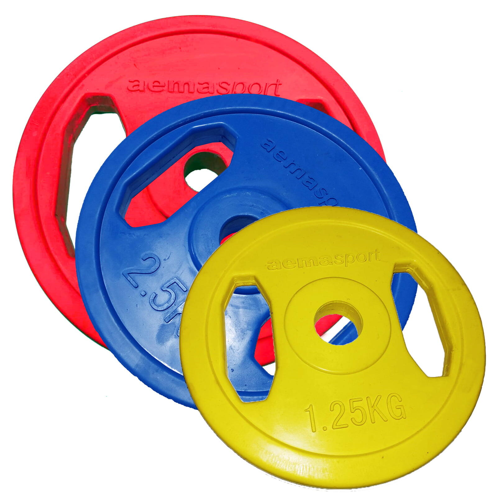 Discos Pesas Musculación Caucho con Asas 28mm. (Set 2 uds. de 2,5kg. cada uno) 3/5
