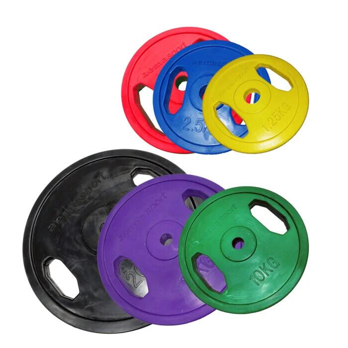 Discos Pesas Musculación Caucho con Asas 28mm. (Set 2 uds. de 2,5kg. cada uno) 2/5