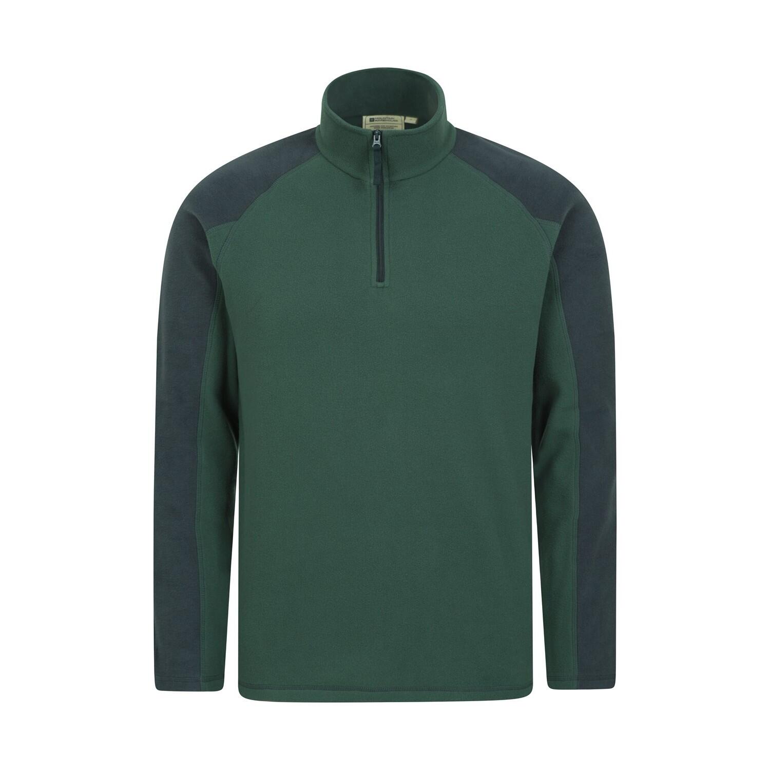 MOUNTAIN WAREHOUSE Mens Ashbourne II Half Zip Fleece Top (Khaki Green)